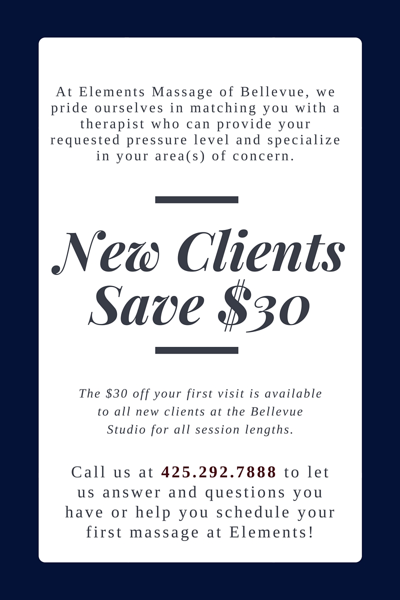 Massage Coupons Bellevue, WA Elements Massage